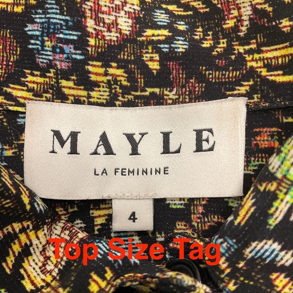 MAISON MAYLE BLACK MULTI PRINTED SILK BLOUSE AND SKIRT TWO-PIECE SET - Picture 4 of 6